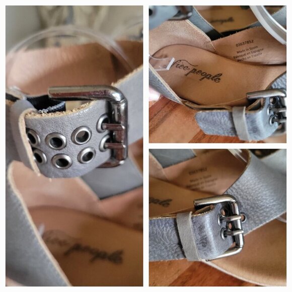 Free People Marco Boot Buckle Sandal in Charcoal EU 36 1/2 - US 6.5-7 - Picture 8 of 9